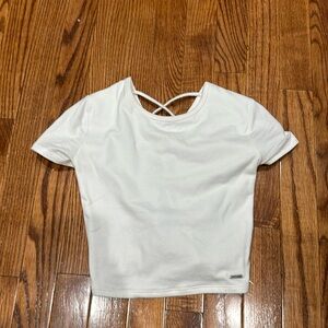 Hollister crop top with lace detail on back extra small